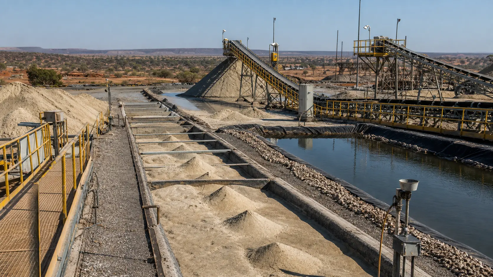 Controlled mineral feedstock classification and surface material handling infrastructure